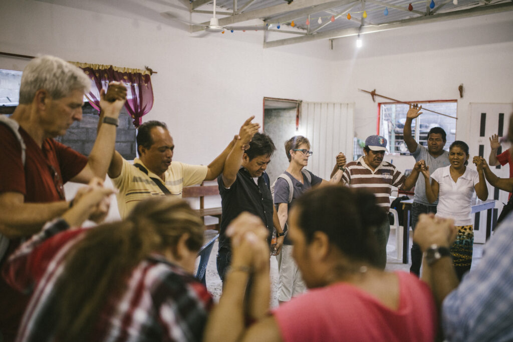 Christians gathering to pray in faith for the nations