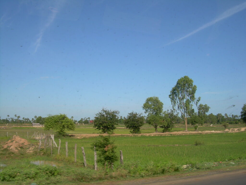 The SEAPC team prophesied that Cambodian fields like the one in this photo would become schools.